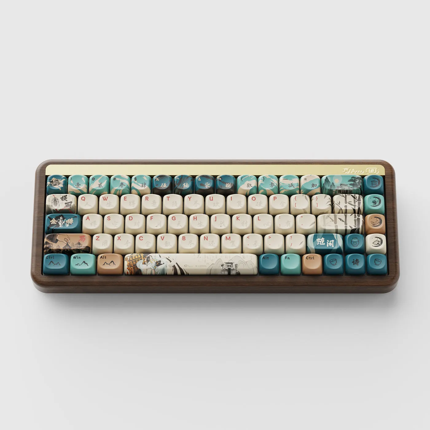 Akko MU01 Joy of Life Walnut Wood Case Multi-Mode RGB Hot-Swappable Mechanical Keyboard