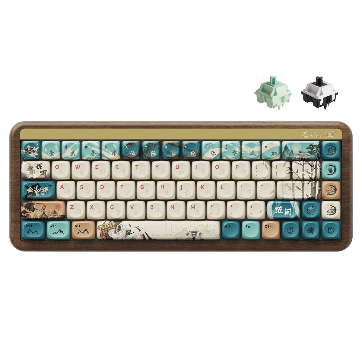 Akko MU01 Joy of Life Walnut Wood Case Multi-Mode RGB Hot-Swappable Mechanical Keyboard