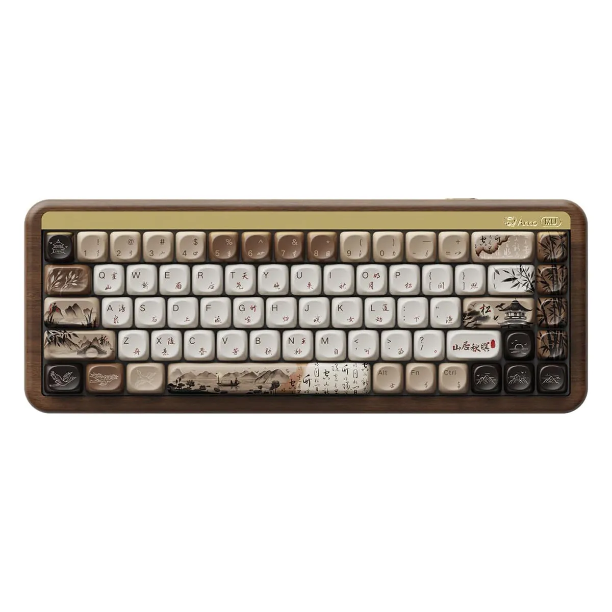 Akko MU01 Mountain Seclusion Walnut Wood Case Multi-Mode RGB Hot-Swappable Mechanical Keyboard