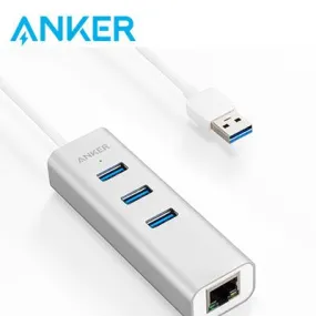 Anker Aluminum 3-Port USB 3.0 and Ethernet Hub