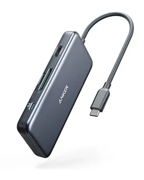 Anker USB C Hub, PowerExpand  7-in-1 USB C Hub Adapter, with 4K HDMI, 100W Power Delivery, USB-C and 2 USB-A 5Gbps Data Ports, microSD and SD Card Reader, for MacBook Air, MacBook Pro, XPS, and More