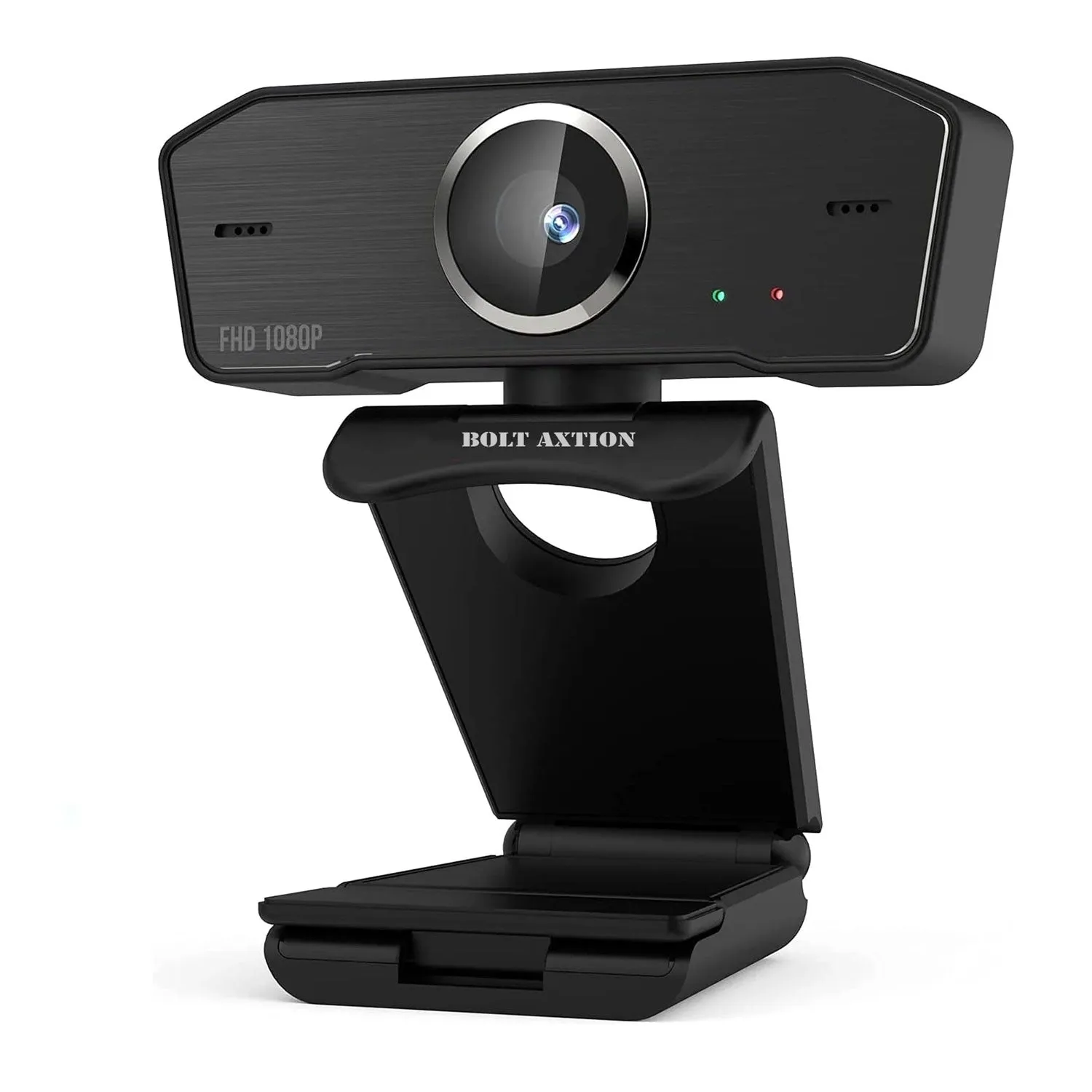 BOLT AXTION 1080P PC Webcam with Built-in Dual Microphone, 360° Rotation - 2.0 USB Computer Web Camera - 30 FPS for Online Courses, Video Conferencing and Streaming