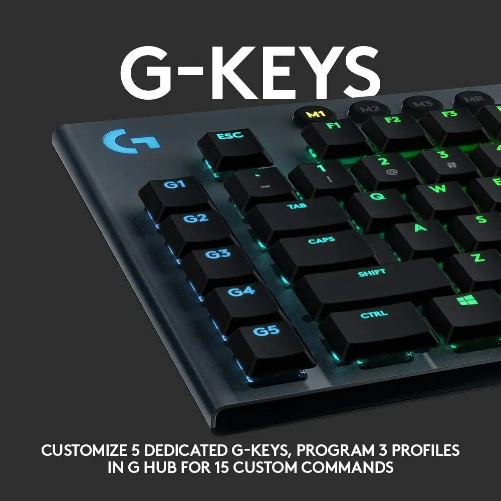 Certified Refurbished - Logitech - G815 LIGHTSYNC Full-size Wired Mechanical GL Tactile Switch Gaming Keyboard - Carbon