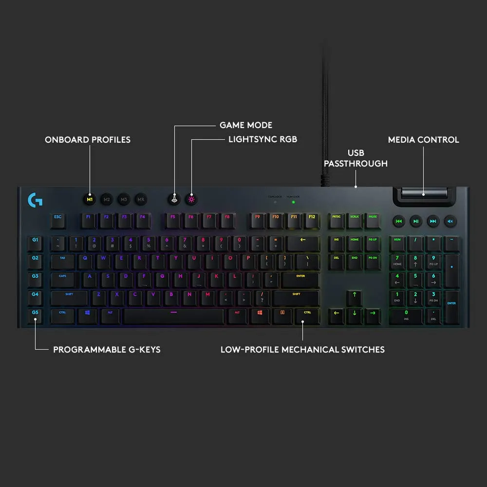 Certified Refurbished - Logitech G815 LIGHTSYNC RGB Mechanical Gaming Keyboard