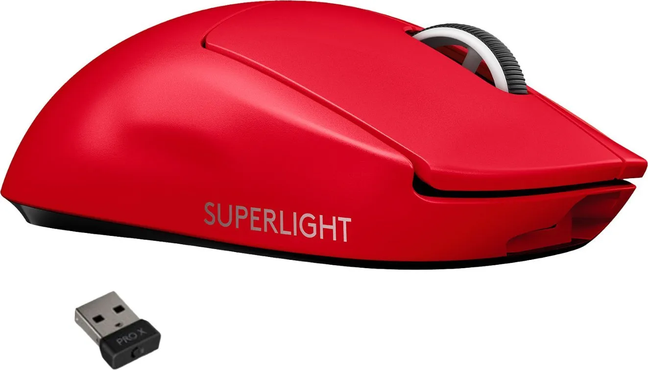 Certified Refurbished - Logitech - PRO X SUPERLIGHT Lightweight Wireless Optical Gaming Mouse with HERO 25K Sensor - Red