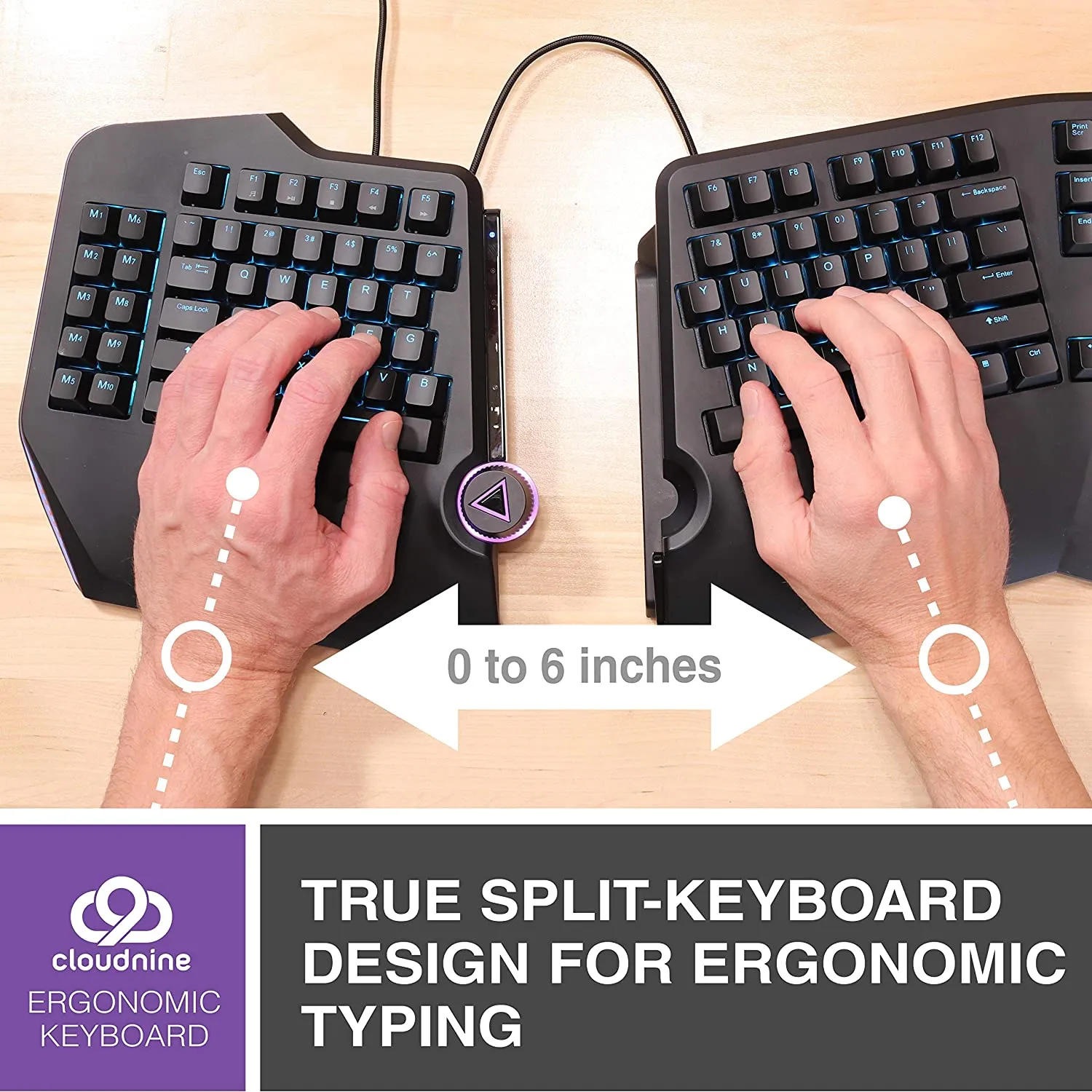 Cloud Nine ErgoFS Ergonomic Split Mechanical Keyboard C989