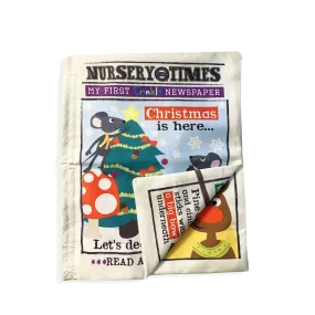 Crinkly Cloth Christmas Mice Fabric Newspaper