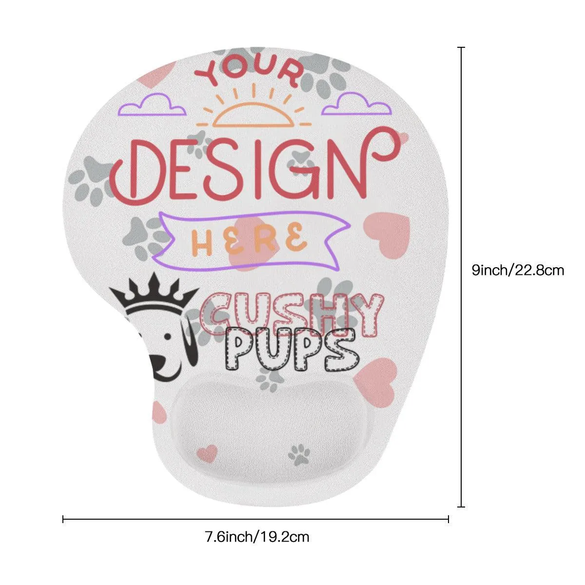 Custom Mouse Pad, Mouse Pad with Wrist Rest, Ergonomic Mouse Pad, Personalised Mouse Mat, Personalized Mouse Pads - Cushy Pups