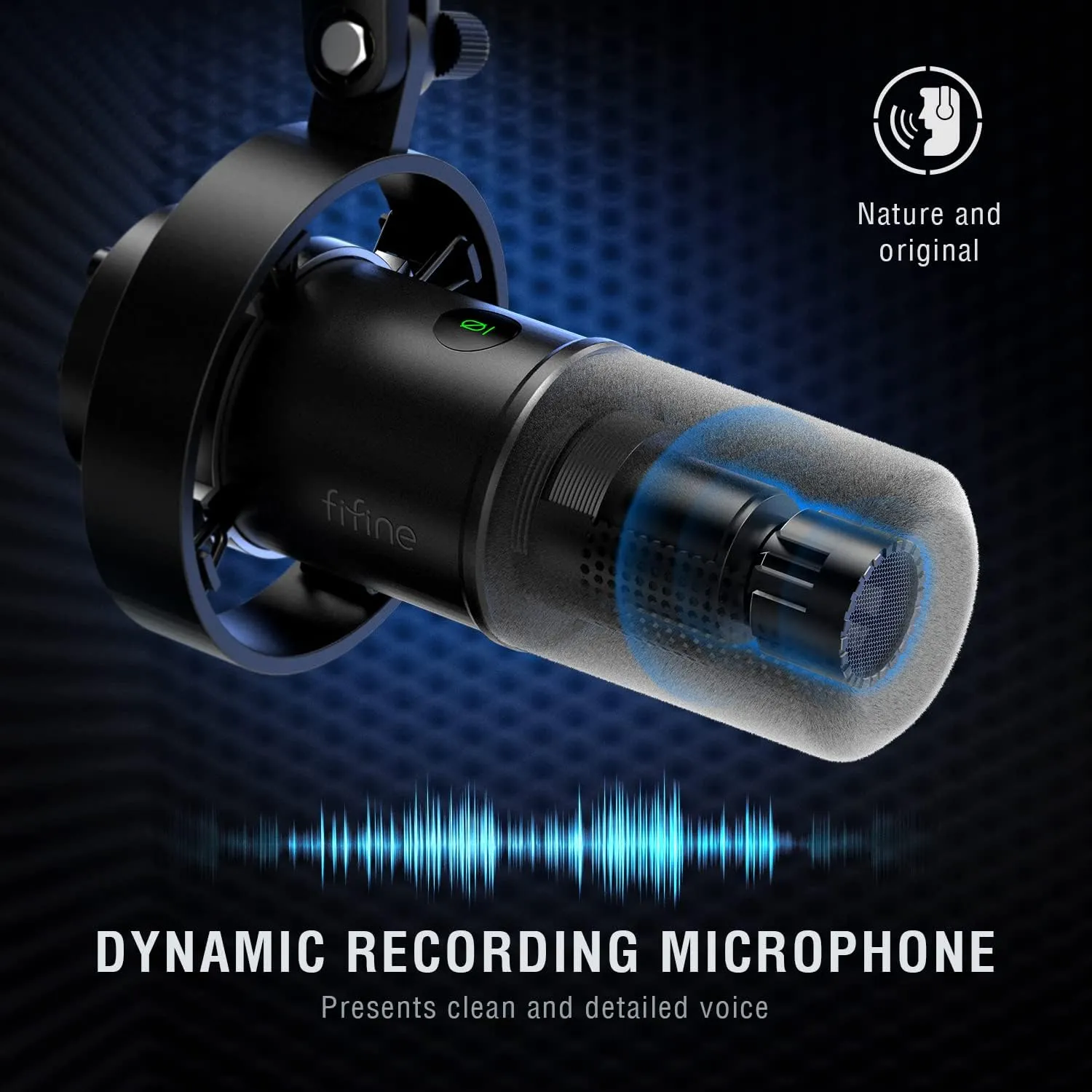 Dynamic Microphone, XLR/USB Podcast Recording PC Microphone for Vocal Voice-Over Streaming