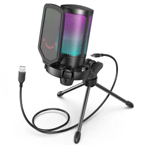 FIFINE Ampligame USB Microphone for Gaming Streaming with Pop Filter Shock Mount