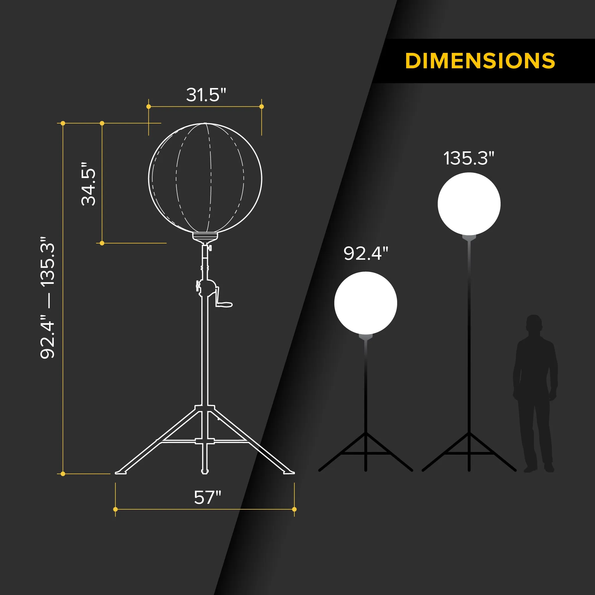 G3 Heavy-Duty 100 Watt RGBW Balloon Light Kit