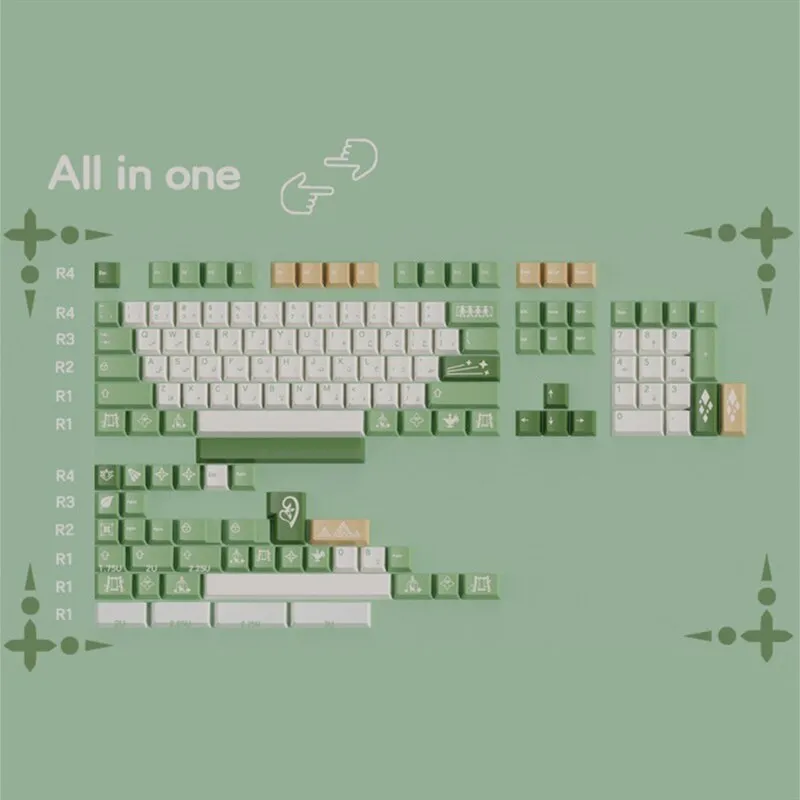 Green Arabic keycaps set