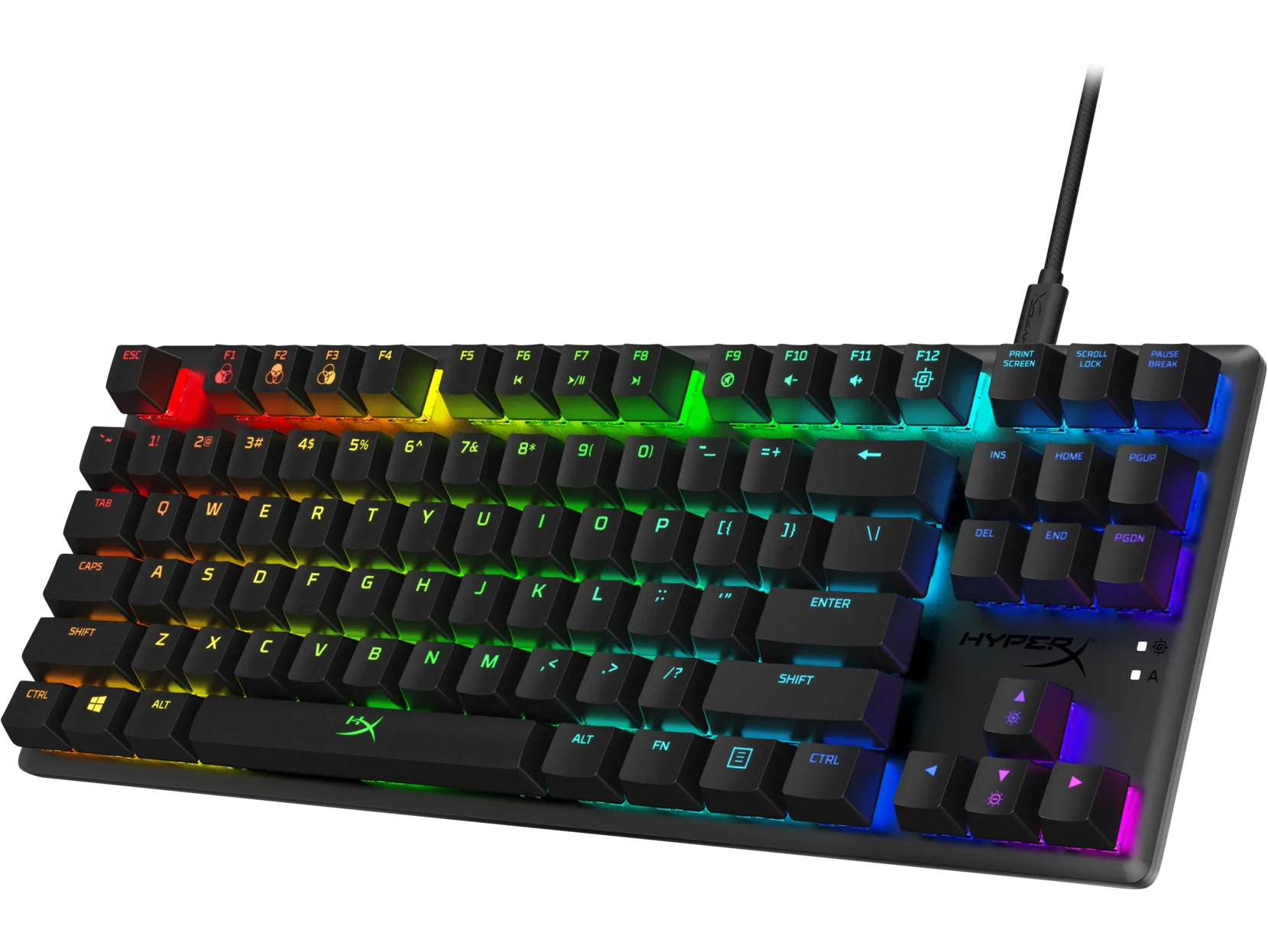 HP HyperX Alloy Origins Core RGB Mechanical Gaming Keyboard (HX Aqua), Wired, USB-C Cable, Black - 4P5P1AA#ABA