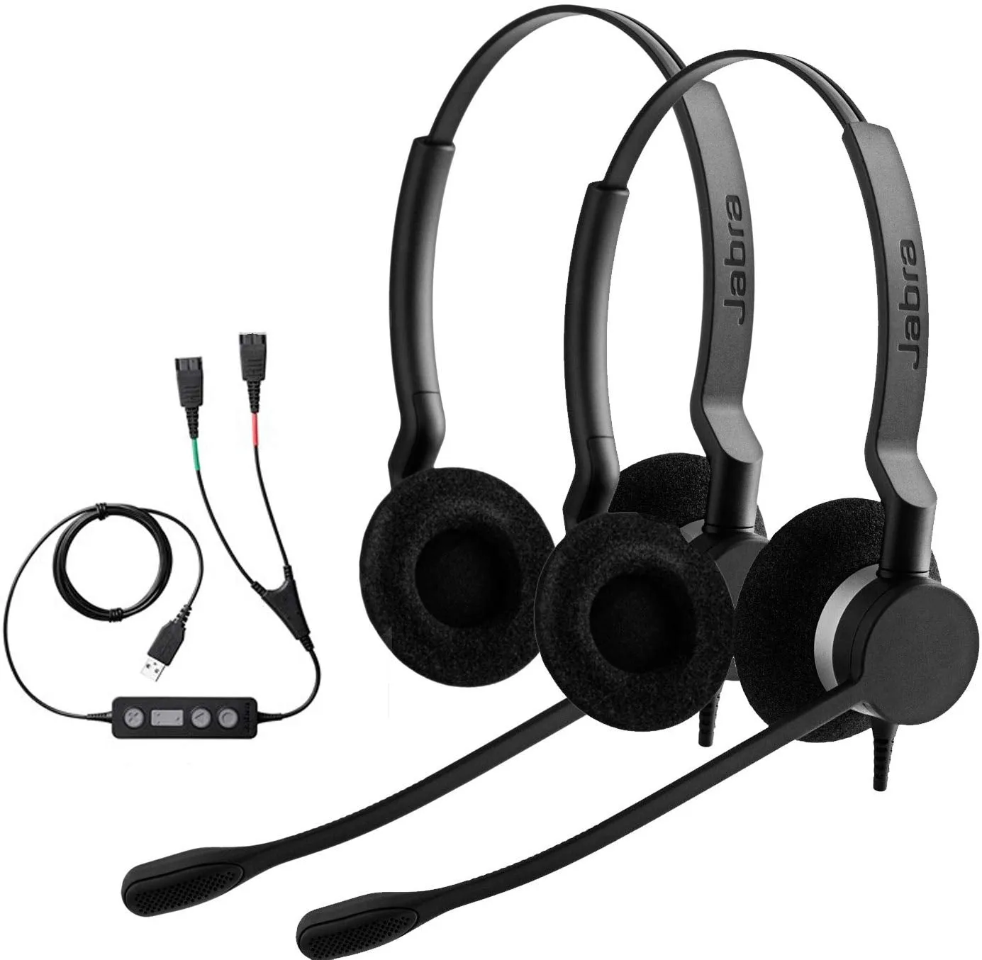 Jabra Soft Phone/Computer USB Training Supervisory Kit, w/Two Jabra Biz 2300 Duo QD Headsets