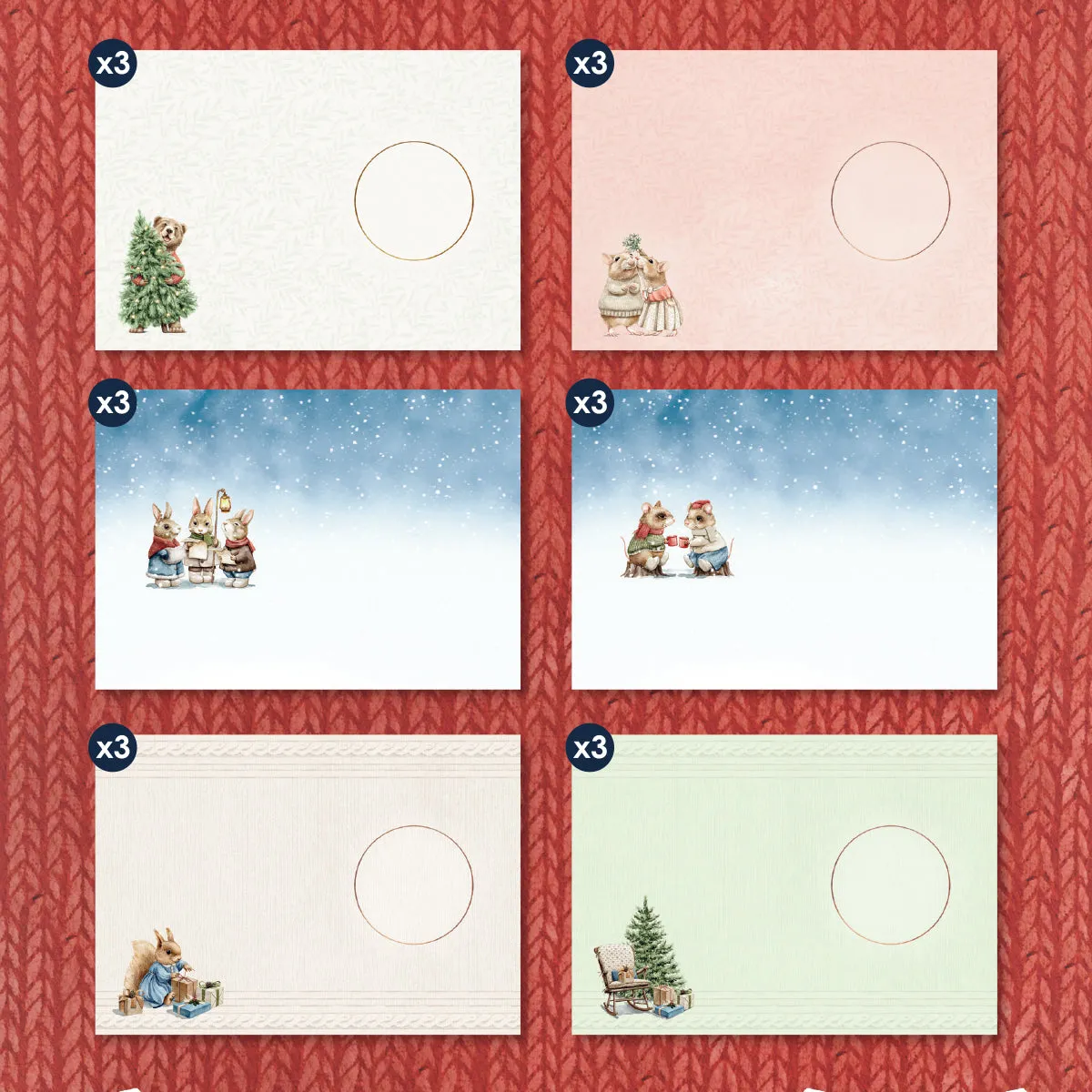 Kanban Crafts Festive Furry Fun Insert Papers, 18 sheets