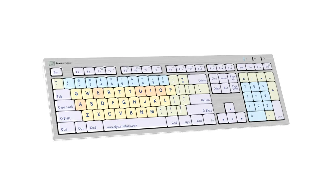 LogicKeyboard Dyslexia Keyboard, PC or Mac LKB-DYSLEX-BJPU-US, LKB-DYSLEX-CWMU-US