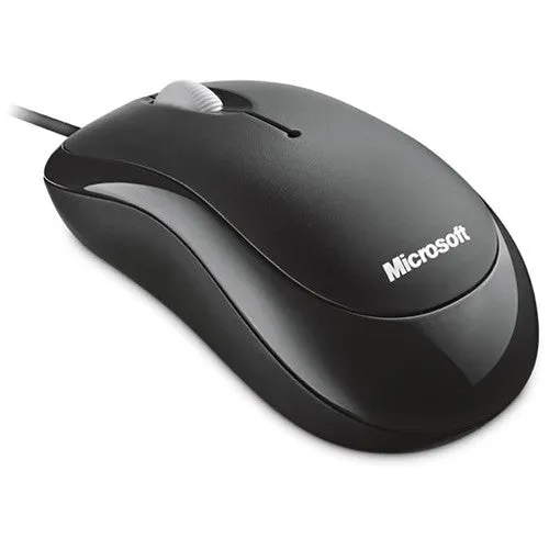 Microsoft Basic Optical Wired Mouse, USB, 3 Buttons, Black - P58-00061