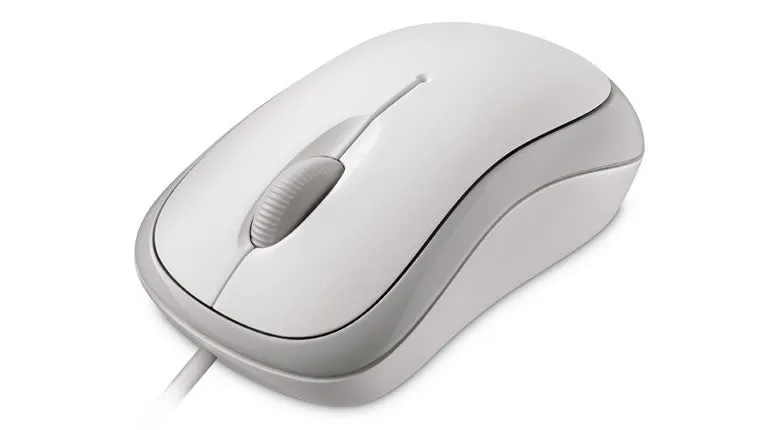 Microsoft Basic Optical Wired Mouse, USB, 3 Buttons, White - P58-00062