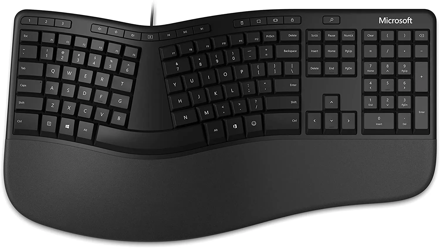 Microsoft Ergonomic Keyboard and Mouse Desktop Set, Wired, USB 2.0, Black - RJU-00001