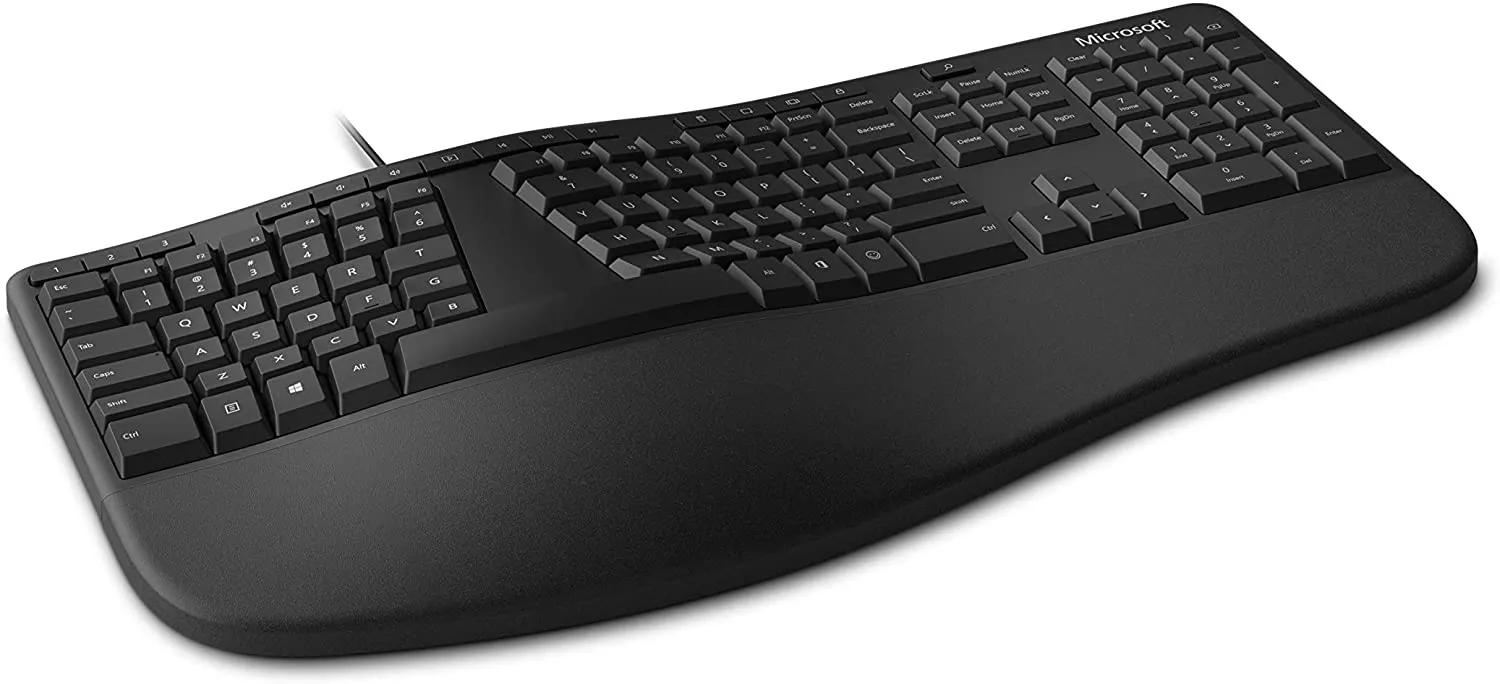 Microsoft Ergonomic Keyboard and Mouse Desktop Set, Wired, USB 2.0, Black - RJU-00001