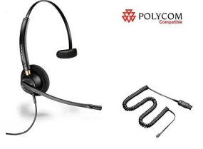 Polycom Certified Plantronics HW510 EncorePro MONO Headset with Cord for Polycom Phones