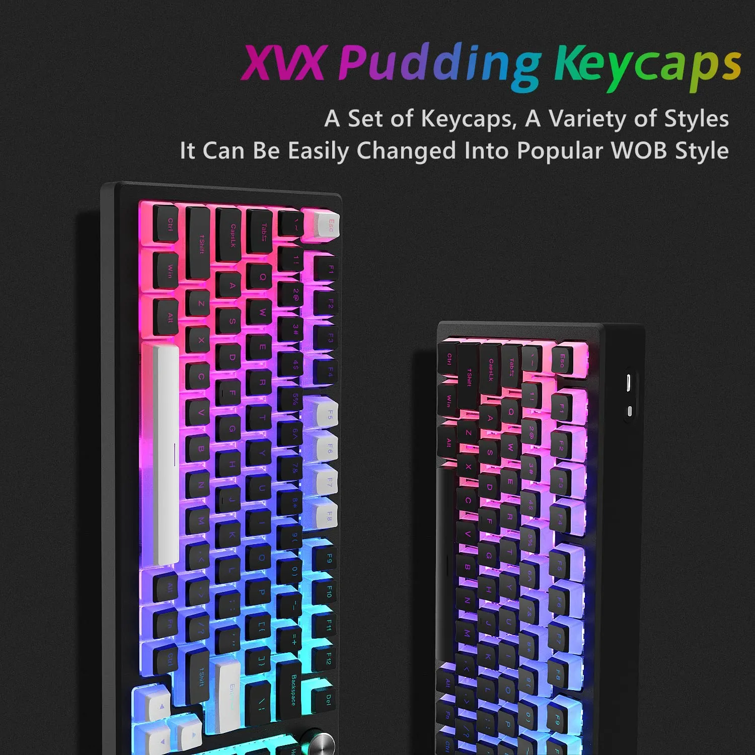 Pudding keycaps set with 165 keys