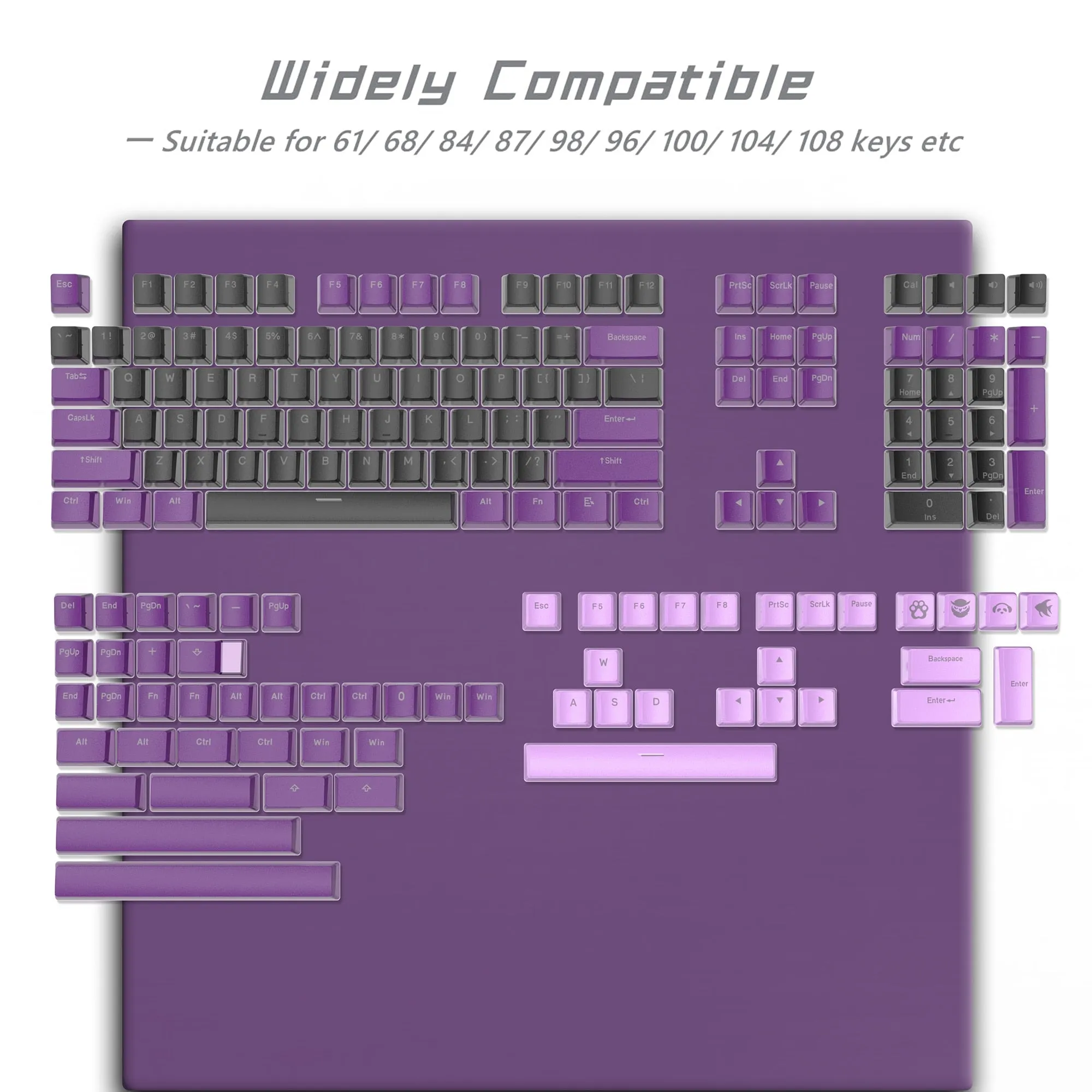 Pudding keycaps set with 165 keys