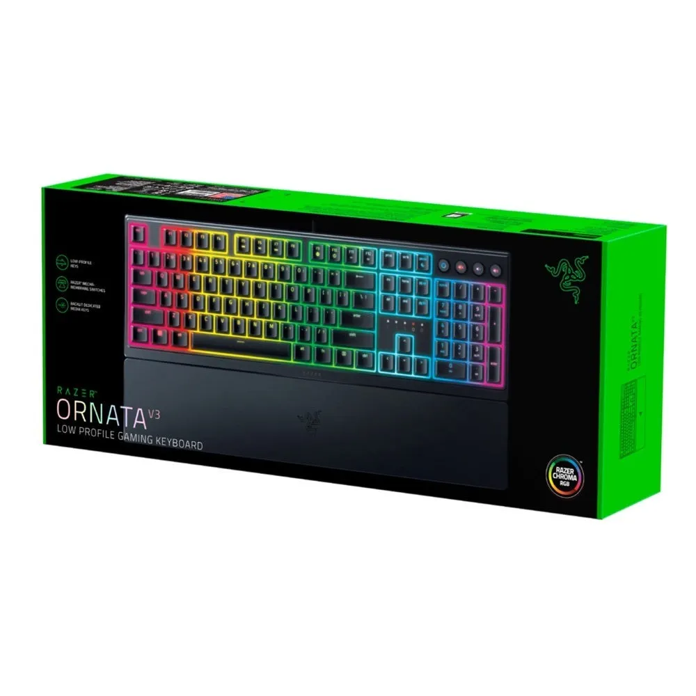 Razer Ornata V3 - Ergonomic Clicky Gaming Keyboard (RZ03-04460100-R3M1)