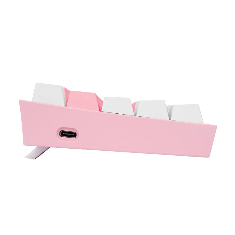 Redragon Fizz Pro Rgb 61 Key Mechancal Wireless Gaming Keyboard - Pink/White