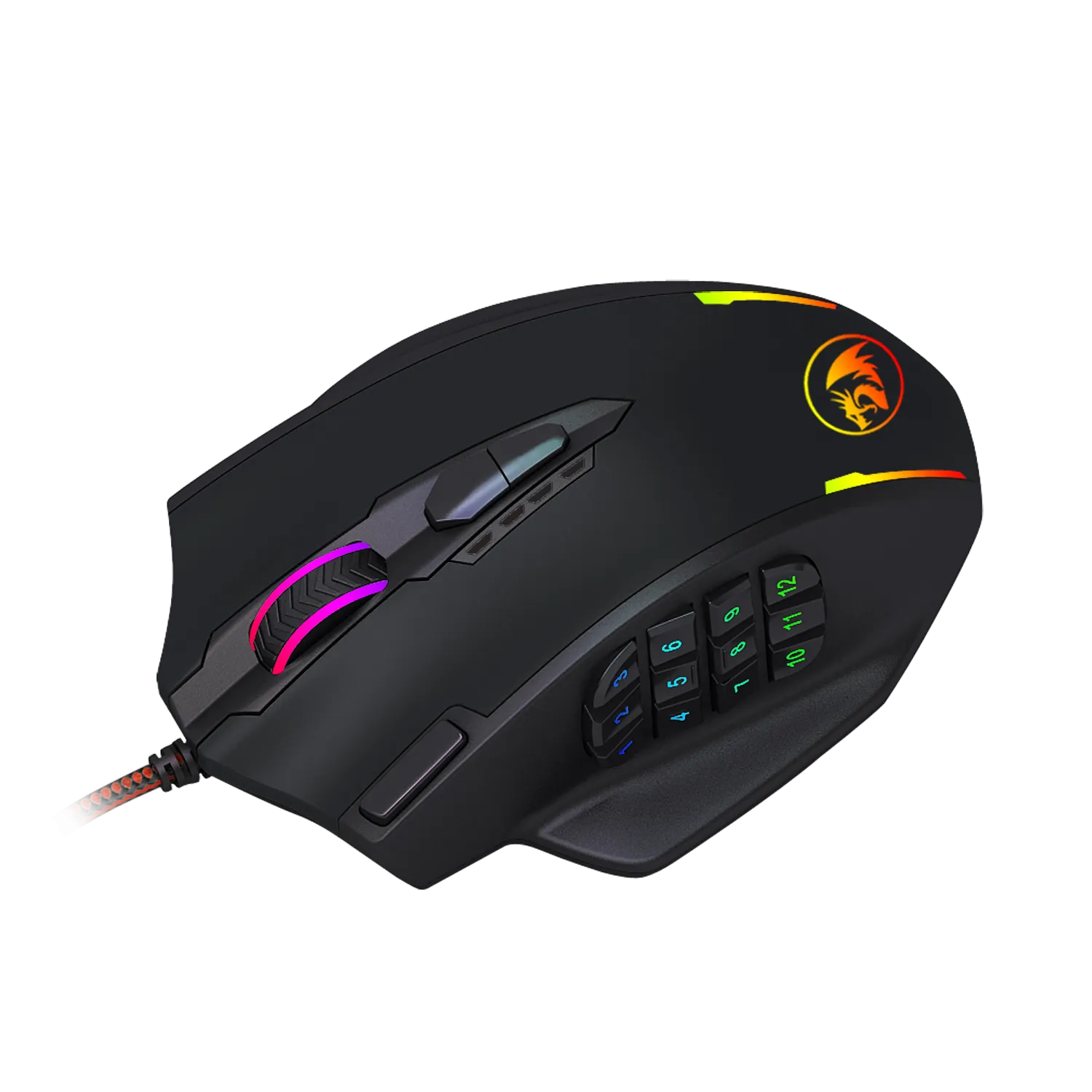 Redragon Impact 12400Dpi Mmo Gaming Mouse - Black