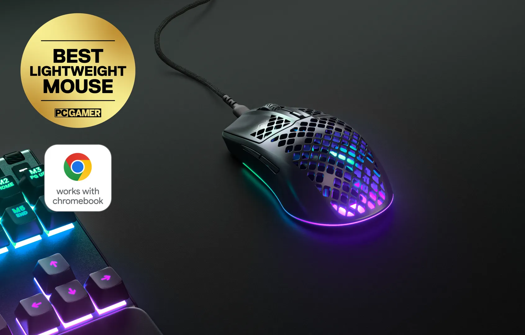 SteelSeries Aerox 3 Wired Ultra Lightweight Super-Fast Gaming Mouse with AquaBarrier™ | Ultra Lightweight | Stunning RGB