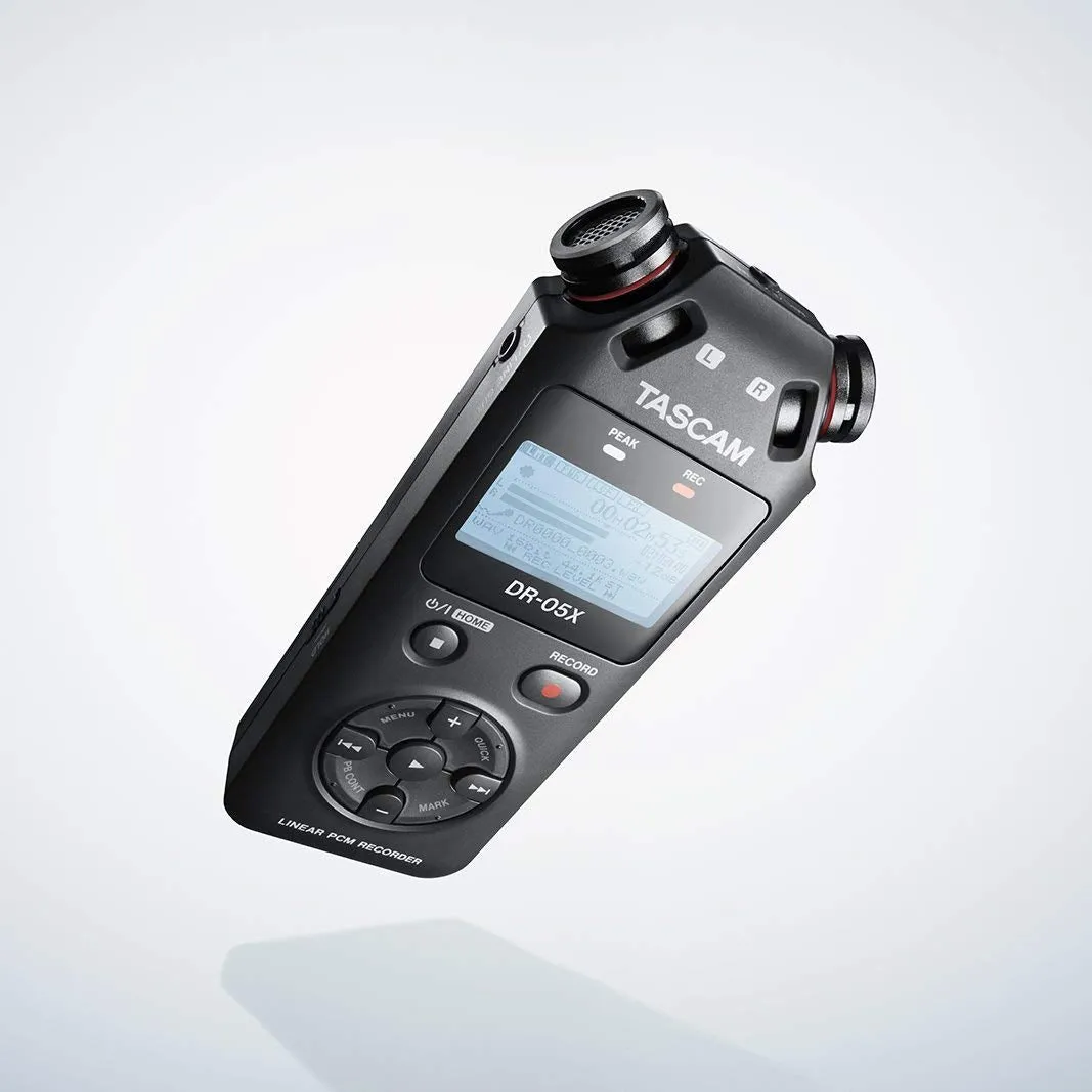 Tascam DR-05X 2-Input / 2-Track Portable Audio Recorder with Onboard Stereo Microphone (Black)