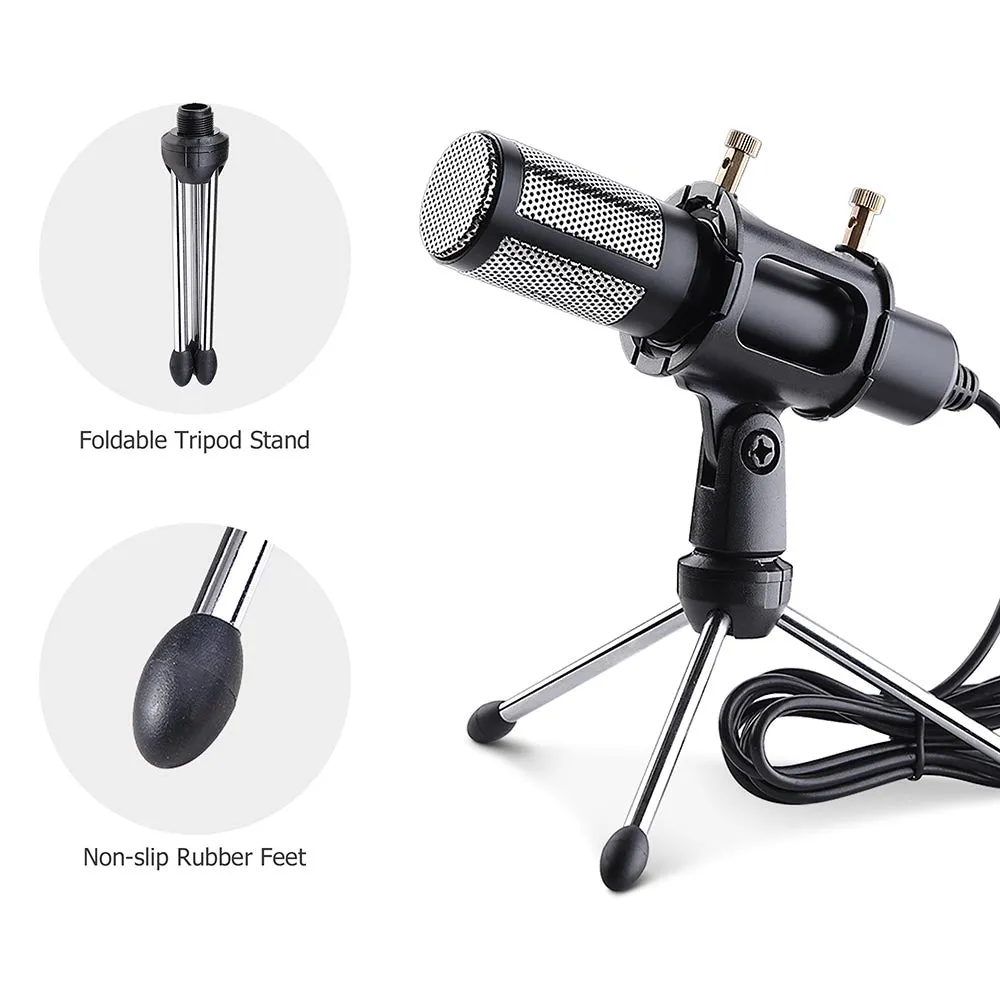 TheLAShop Studio Condenser Microphone Mic USB Set w/ Tripod Stand