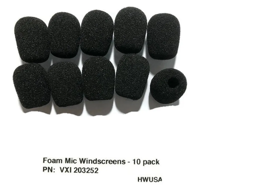 Universal Headset Foam Microphone Windscreens | Lavalier, BlueParrott B259,B350 - 10 PACK