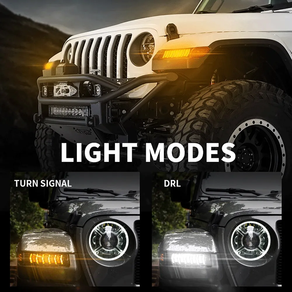 Upgraded Fender Flares Lights, LED Sequential Flashing Turn Signal with DRL Jeep Wrangler JL Sport/Sports JT Sport/Sports