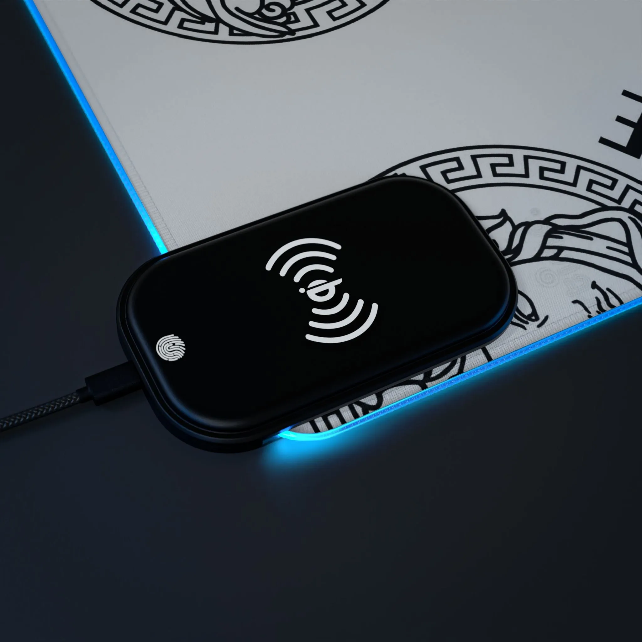 Versace LED Gaming Mouse Pad, Wireless Charging