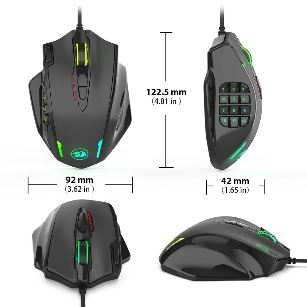 Wired Light RGB PC Gaming Mouse With Side Buttons